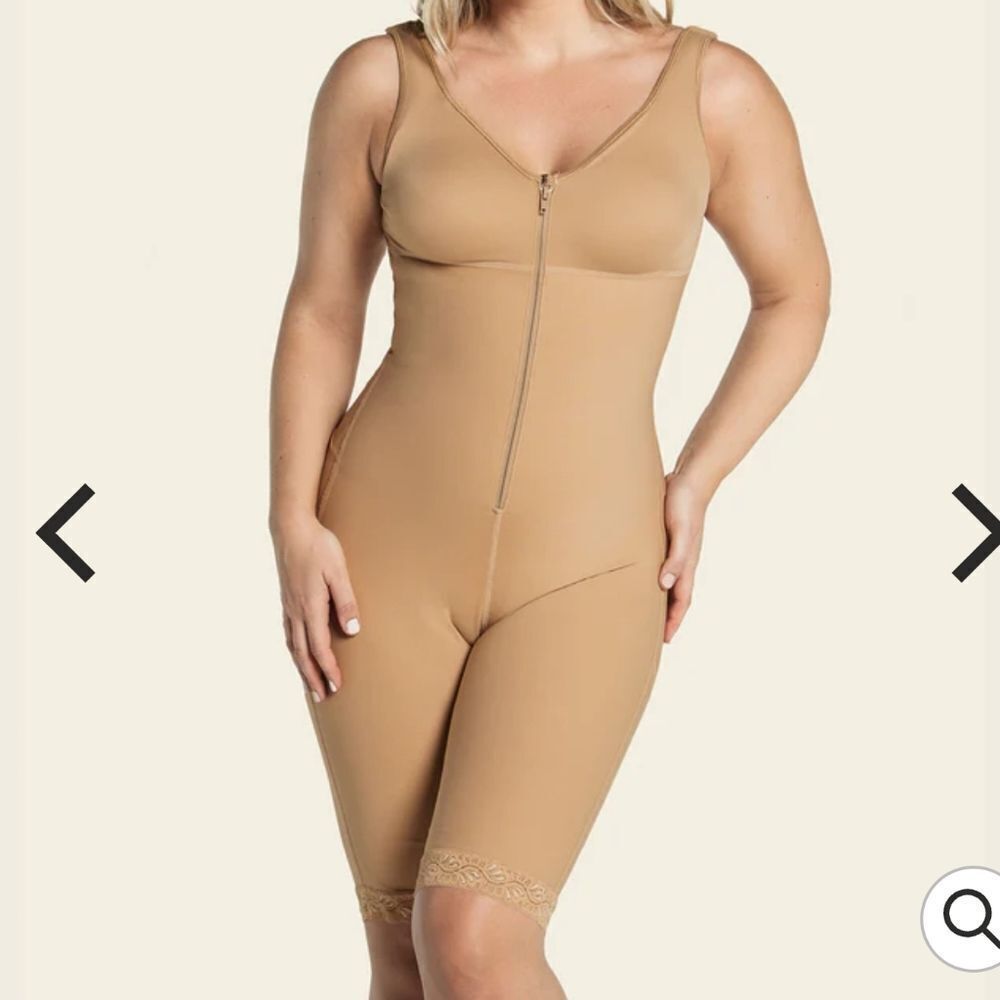 Leonisa Mid-thigh Full Body Sculpting Bodysuit Shaper XXL Nude
